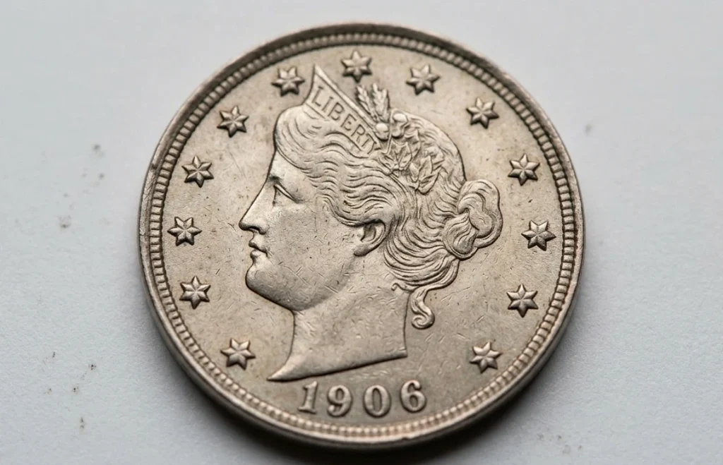 a 1906 Nickel highlighting Liberty profile